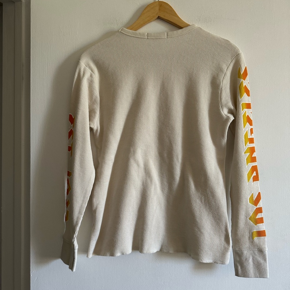 WEAR By Erin Andrew’s NFL RAMS Waffle Knit Cream Long Sleeve Top size Medium EUC - Picture 3 of 7
